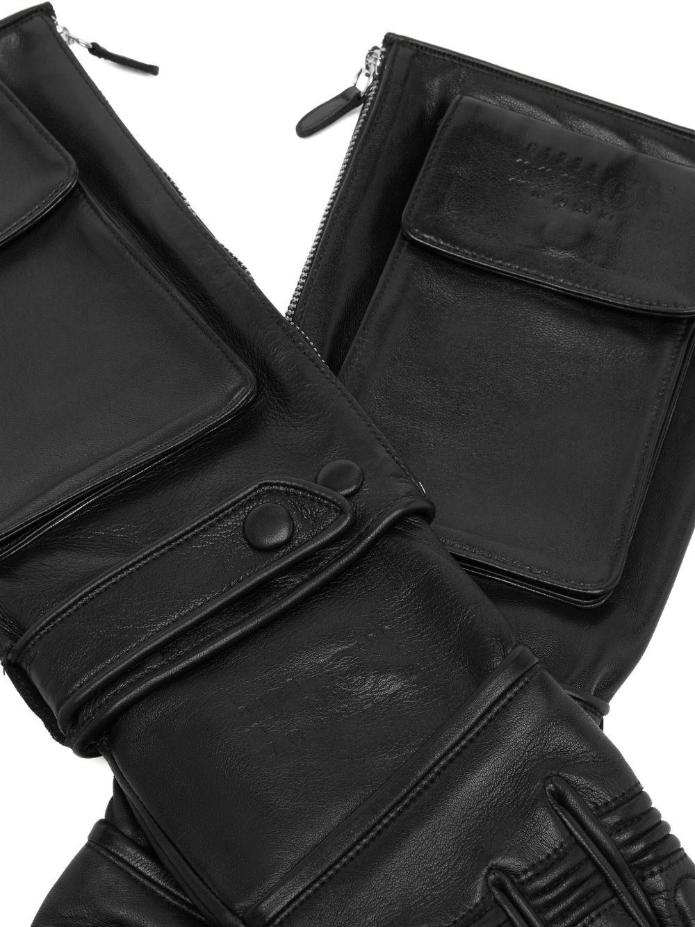 pocket-detail leather gloves - 3