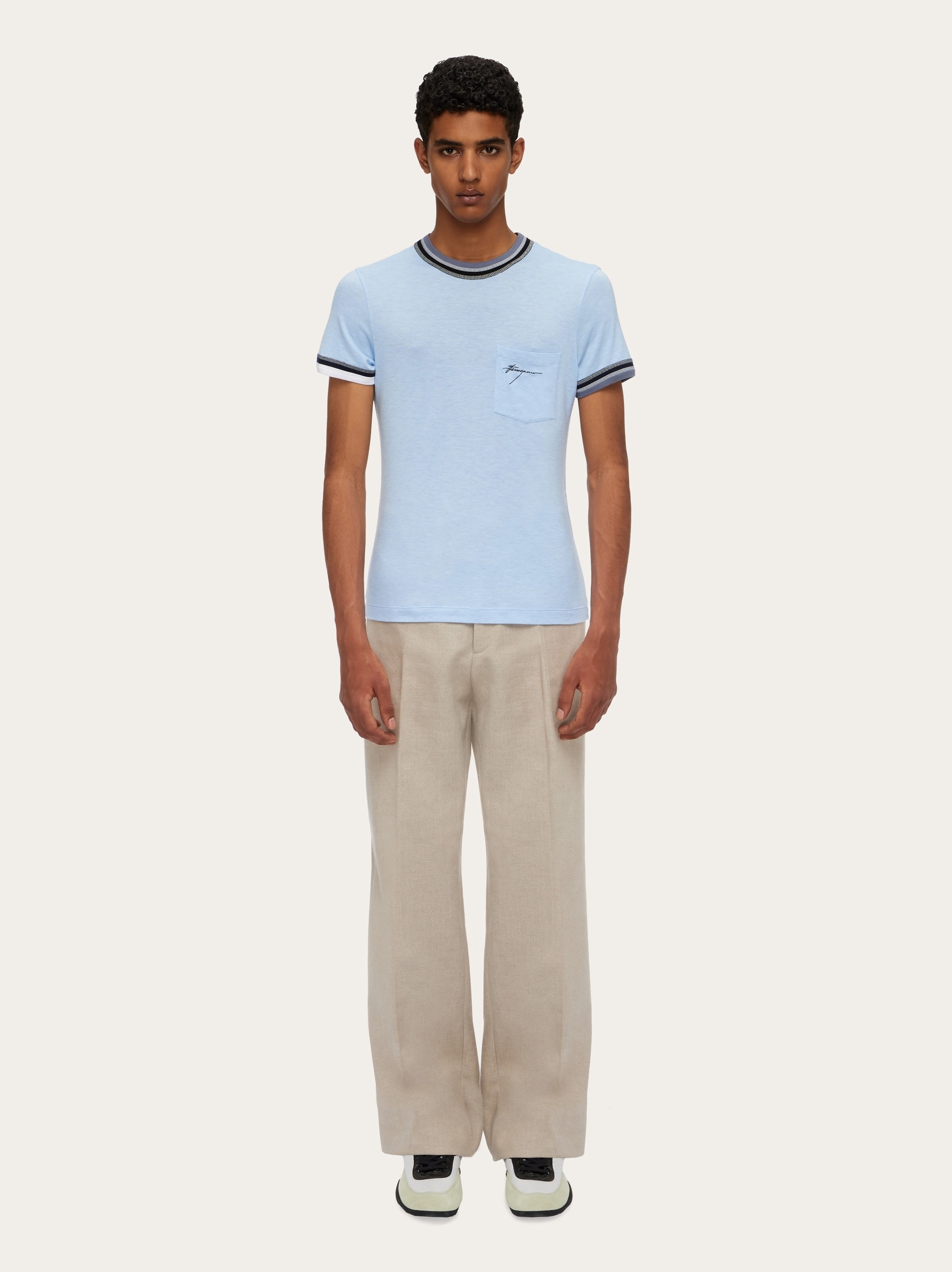 T-shirt with color block trims - 5