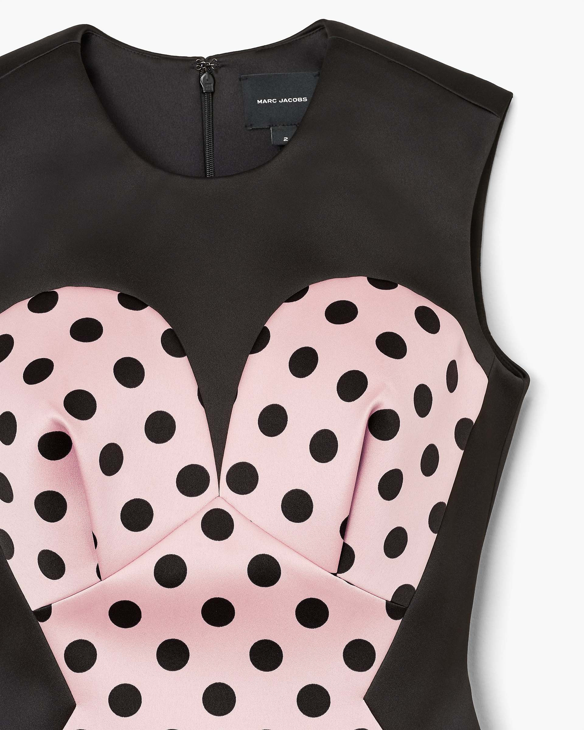 SEAMED UP DOTS SATIN DRESS - 6