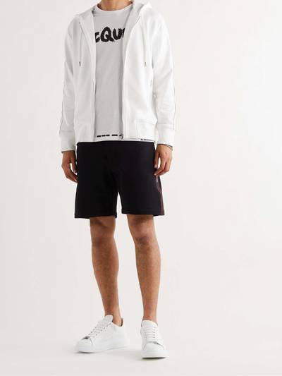 Alexander McQueen Wide-Leg Logo Webbing-Trimmed Loopback Organic Cotton-Jersey Shorts outlook