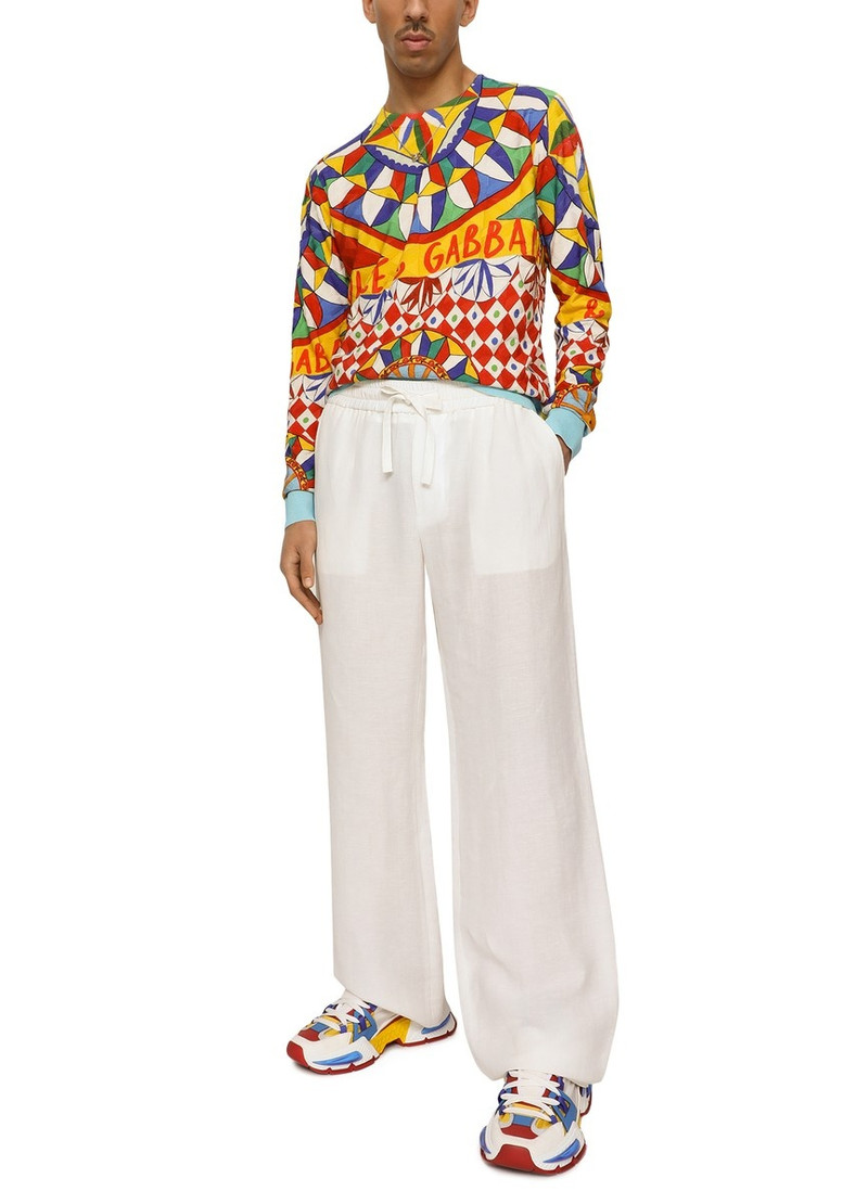 3D Jacquard Silk Sweater with Carretto Print 5
