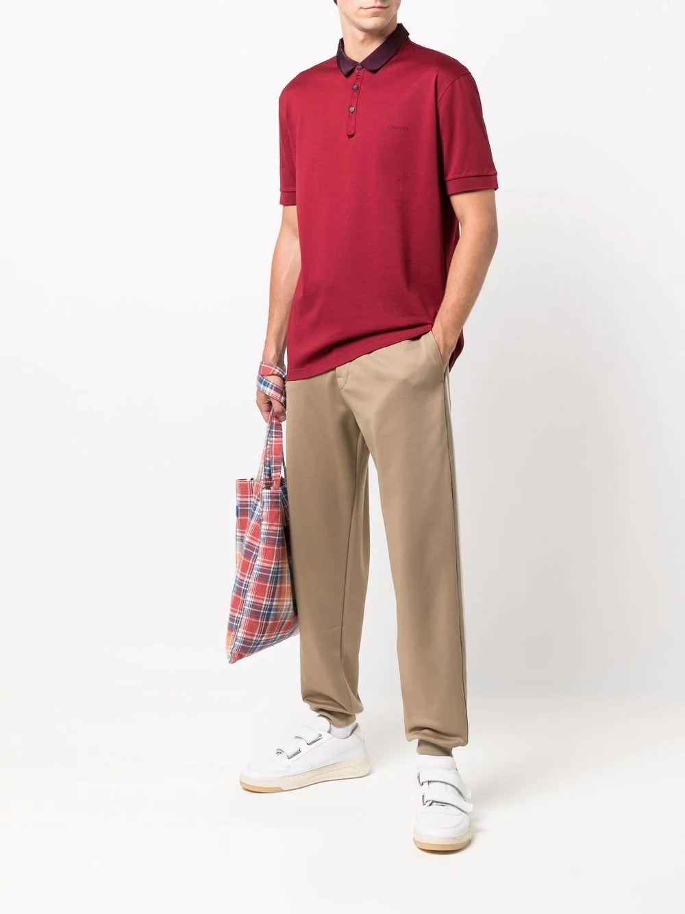 contrasting-collar polo shirt - 2