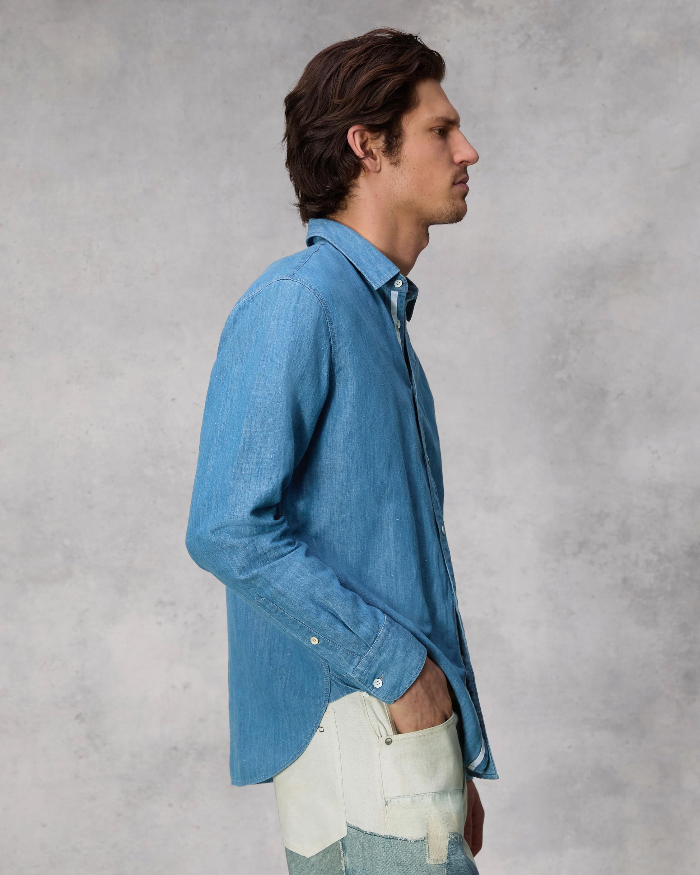 Finch Linen Denim Shirt
Relaxed Fit Button Down - 4