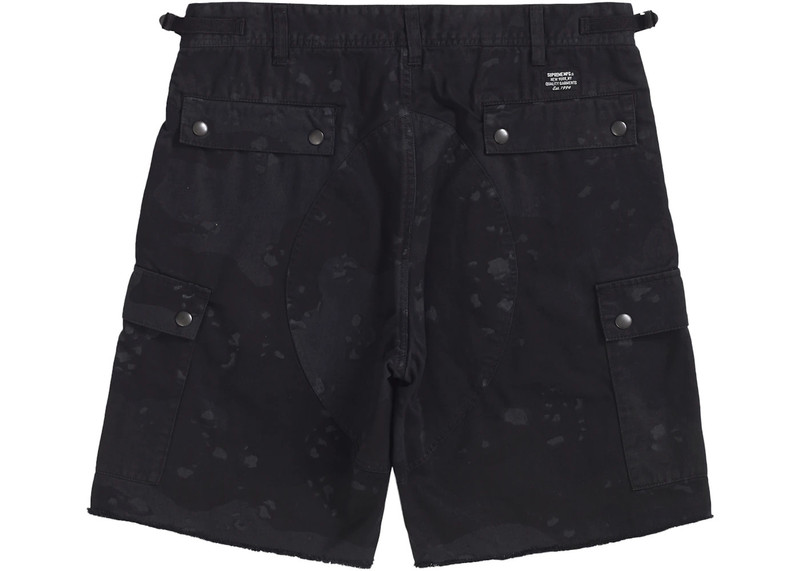 Supreme Supreme Overdyed Camo Cargo Short Black outlook