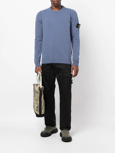 Stone Island Compass-patch wool-blend jumper outlook