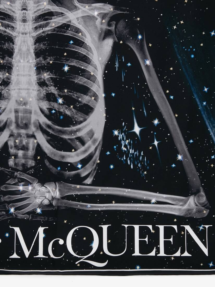 Women's Celestial Skeleton Foulard in Black/white - 3