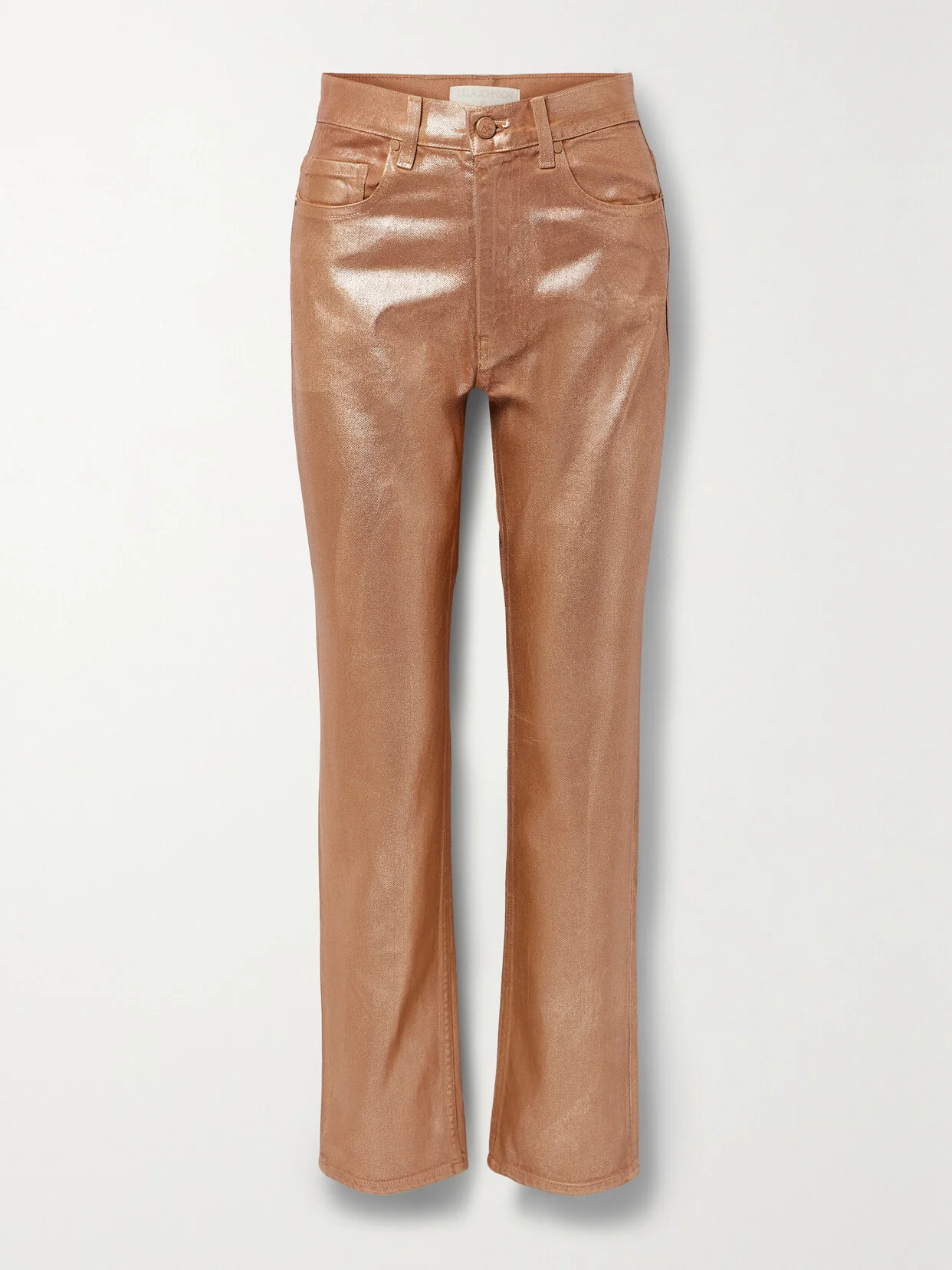 The Agnes High-rise Straight-leg Metallic Jeans - 1