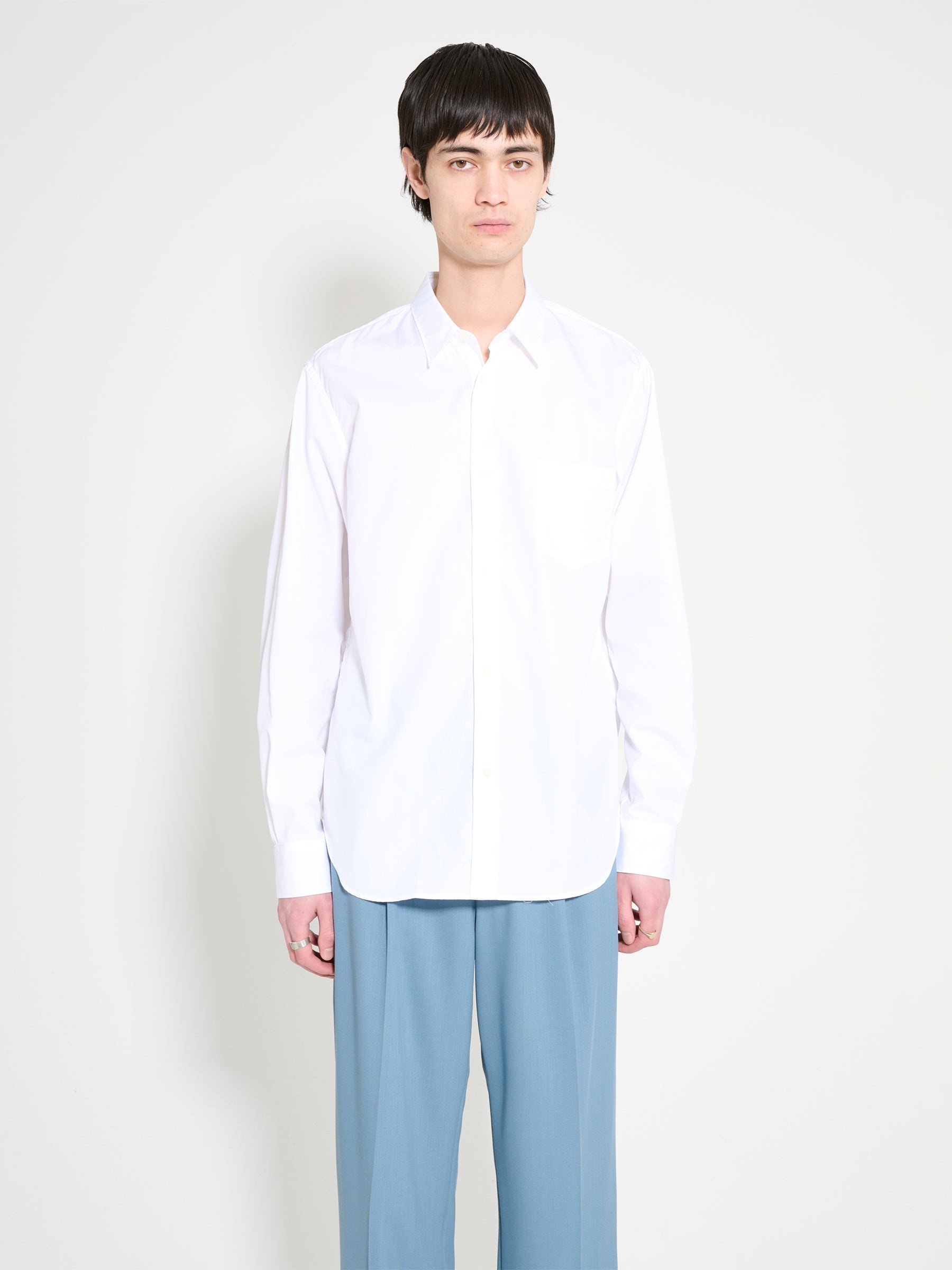 COMME DES GARÇONS HOMME COTTON BROAD SHIRT WHITE - 1