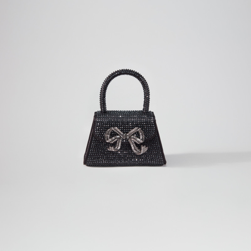 Black Rhinestone Micro Bow Bag 1