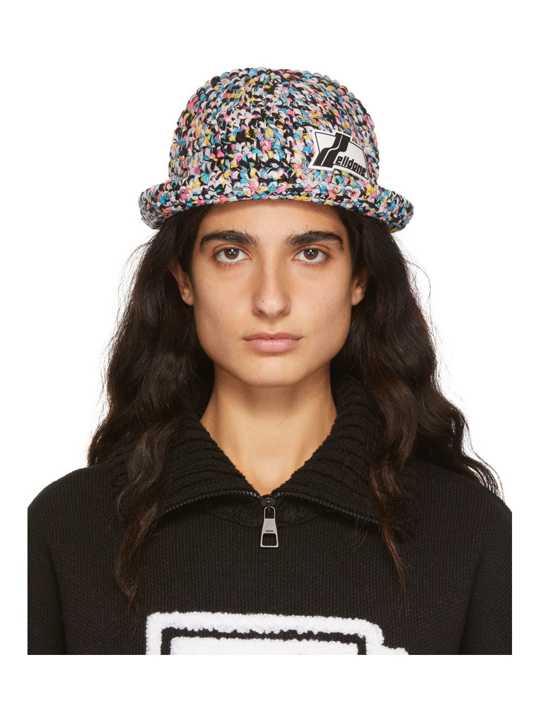 Multicolor Crochet Logo Bucket Hat - 1