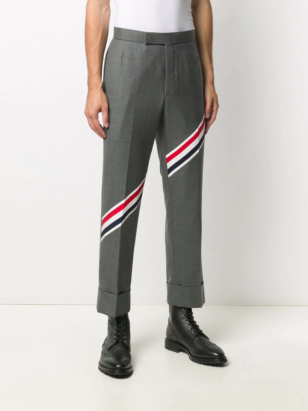 RWB-stripe cropped trousers - 3