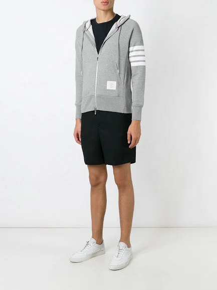 THOM BROWNE - Men Classic Full Zip Hoodie In Classic Loopback W/ Engineered 4 Bar - 1