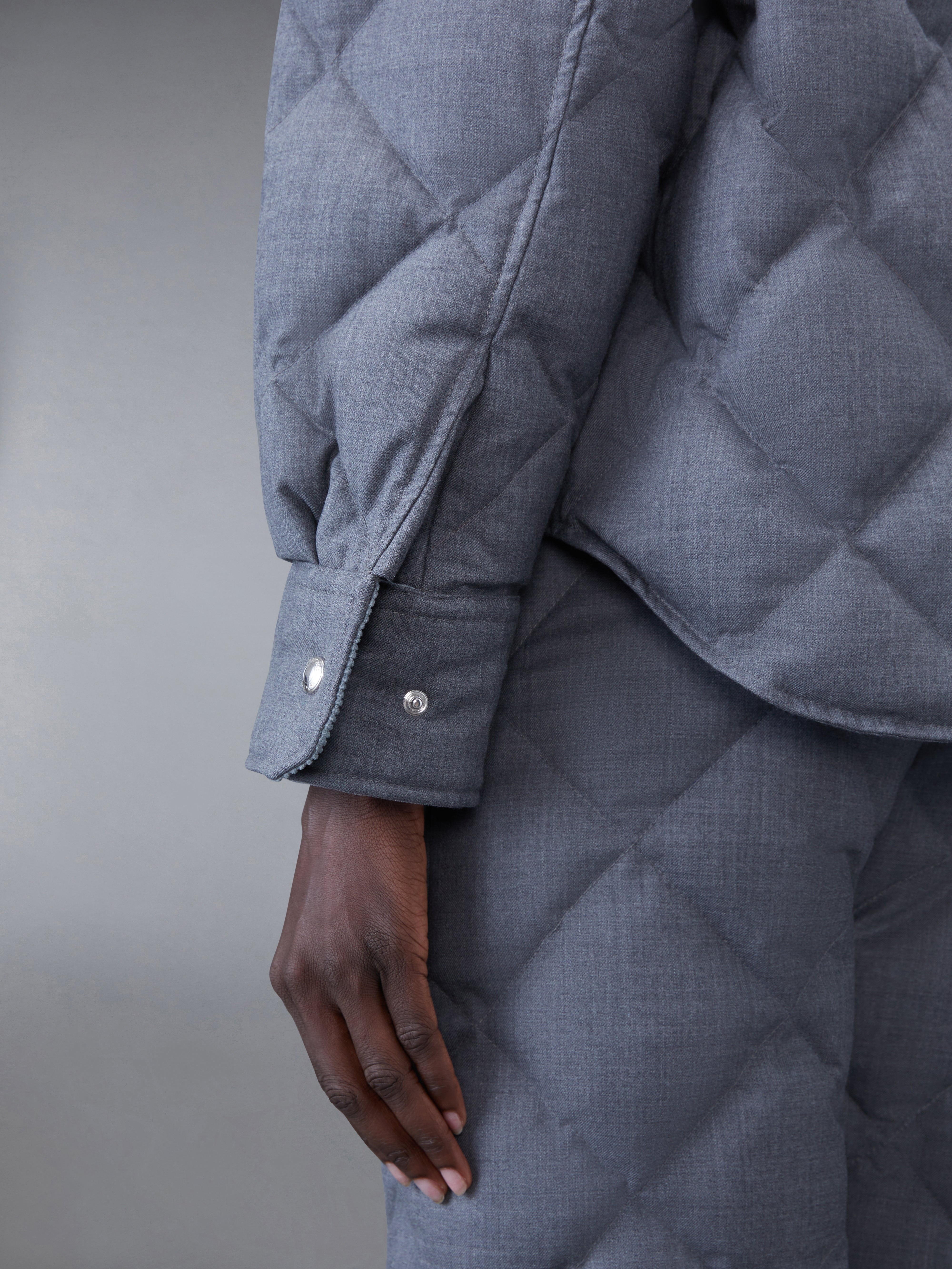 SUPER 120'S TWILL DOWN HOODED PATCH POCKET JACKET - 4