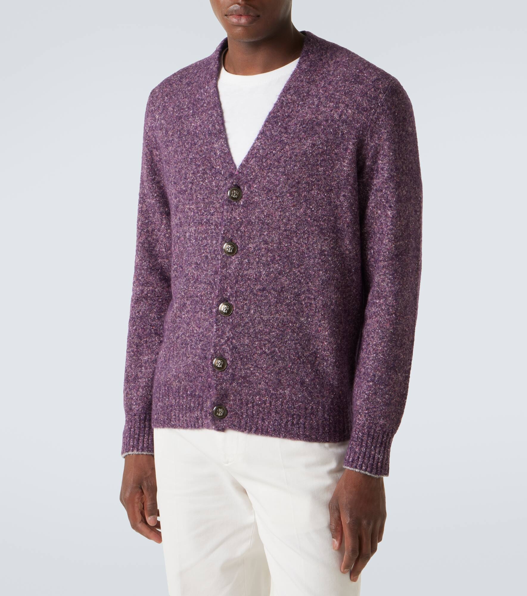Alpaca, wool, and silk-blend tweed cardigan - 3