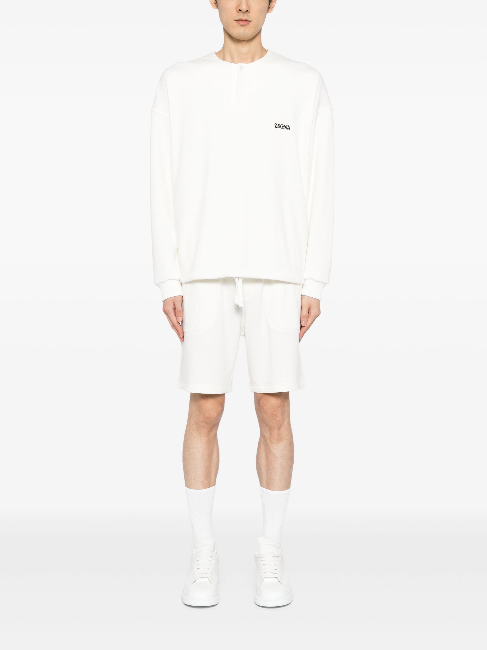 LOGO-EMBROIDERED COTTON-BLEND SWEATSHIRT - 2