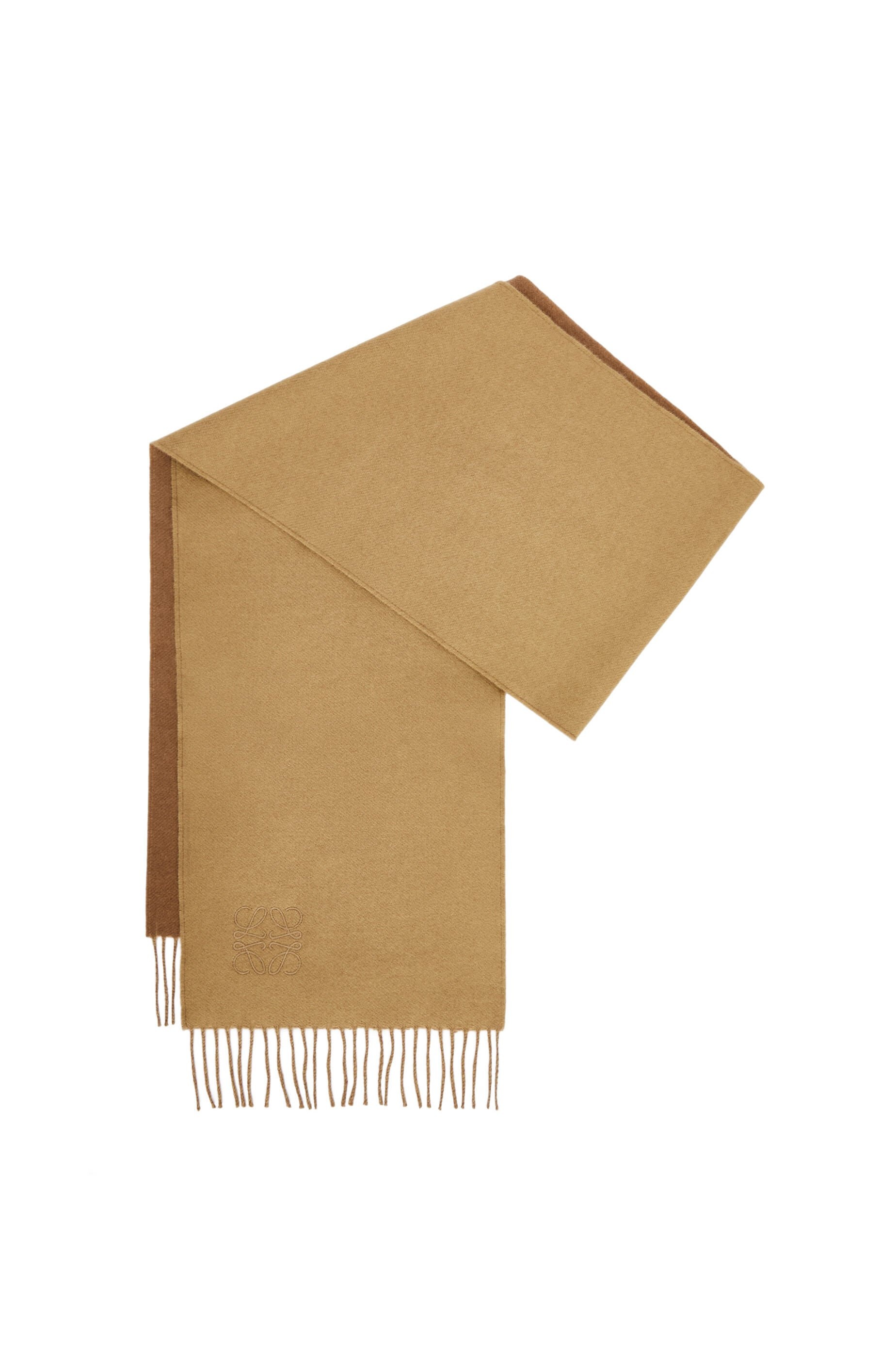 【LOEWE】Bicolour scarf in wool and cashmere LOEWE Bicolour Logo-Print Wool and cashmere-blend Scarf in