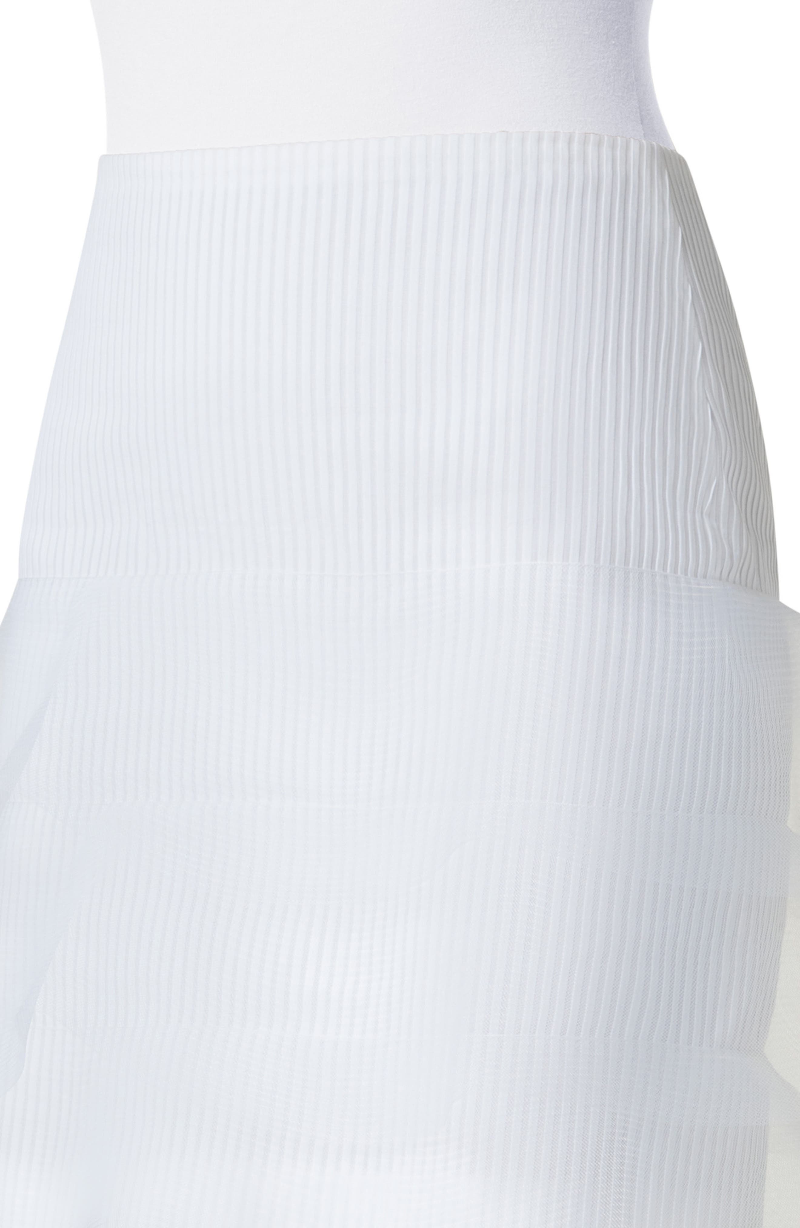 Akris Hatband Ruffle Rib Skirt in Pure White at Nordstrom - 4