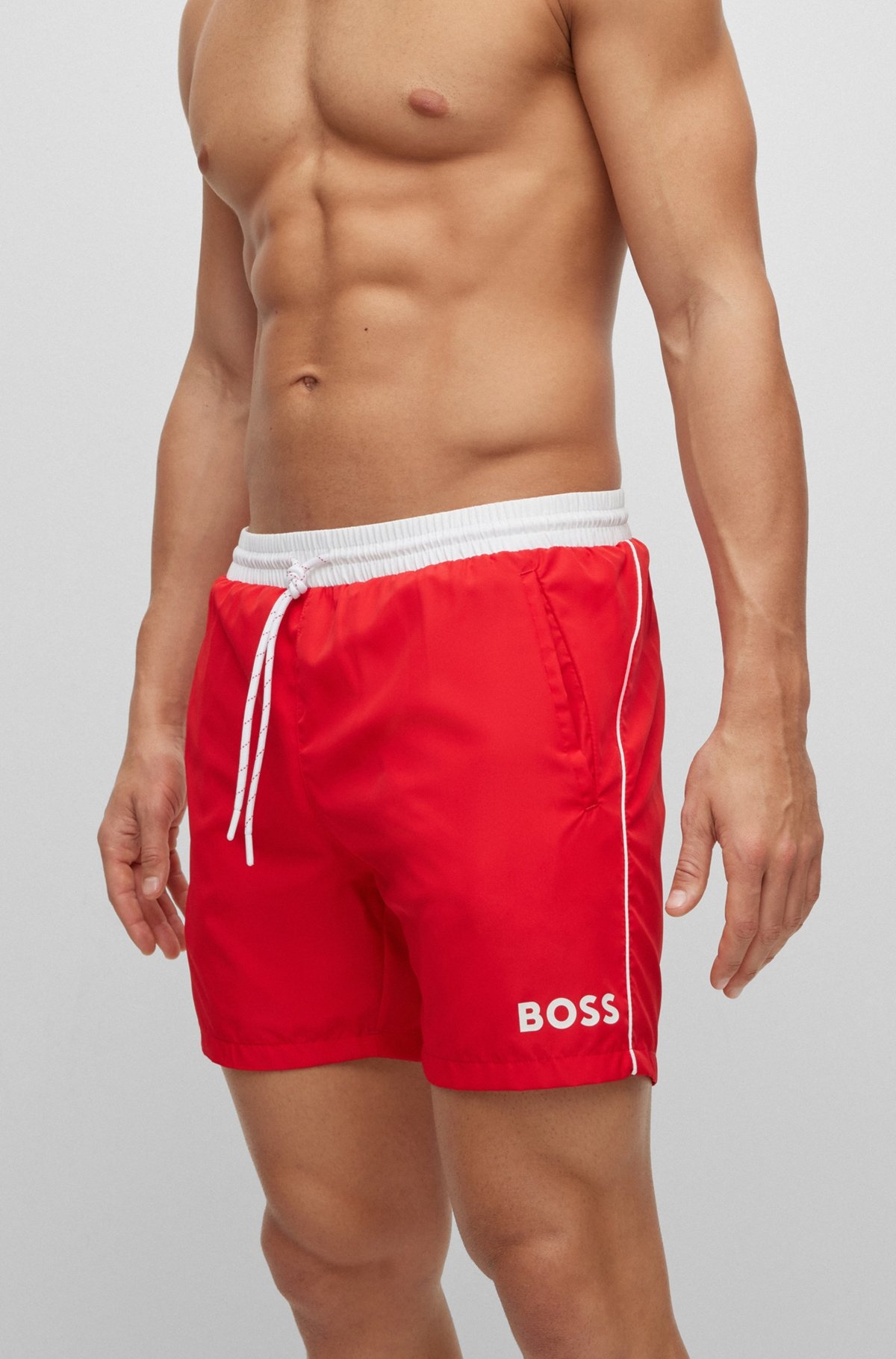 CONTRAST-LOGO SWIM SHORTS - 3