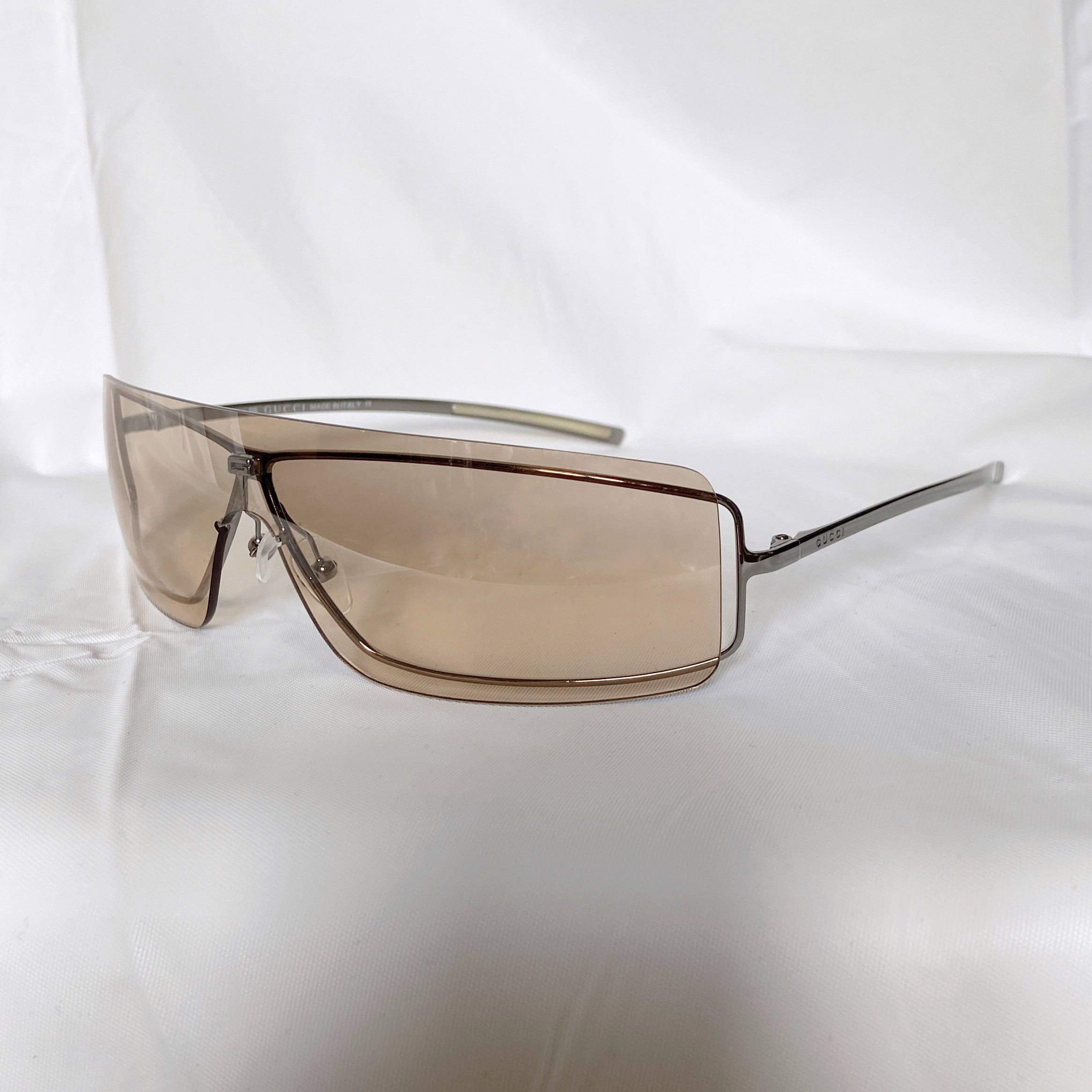 Gucci Tom Ford Matrix Rimless Brown Shield Sunglasses - 2