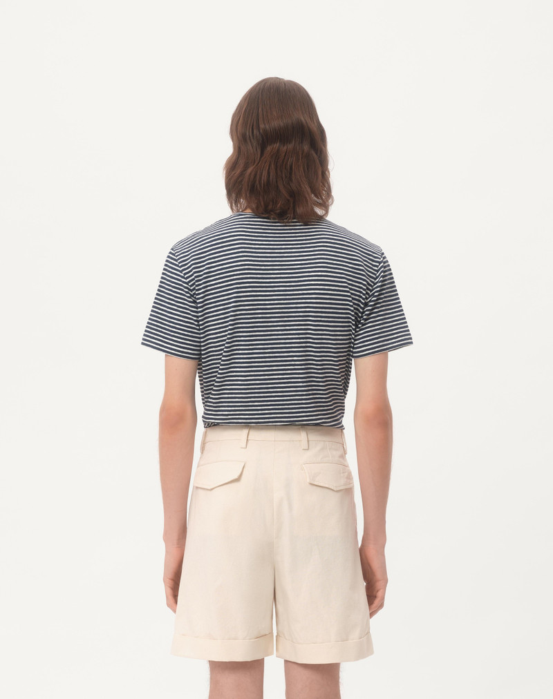 STRIPED COTTON T-SHIRT WITH CHEZ VALENTINO PRINT 8