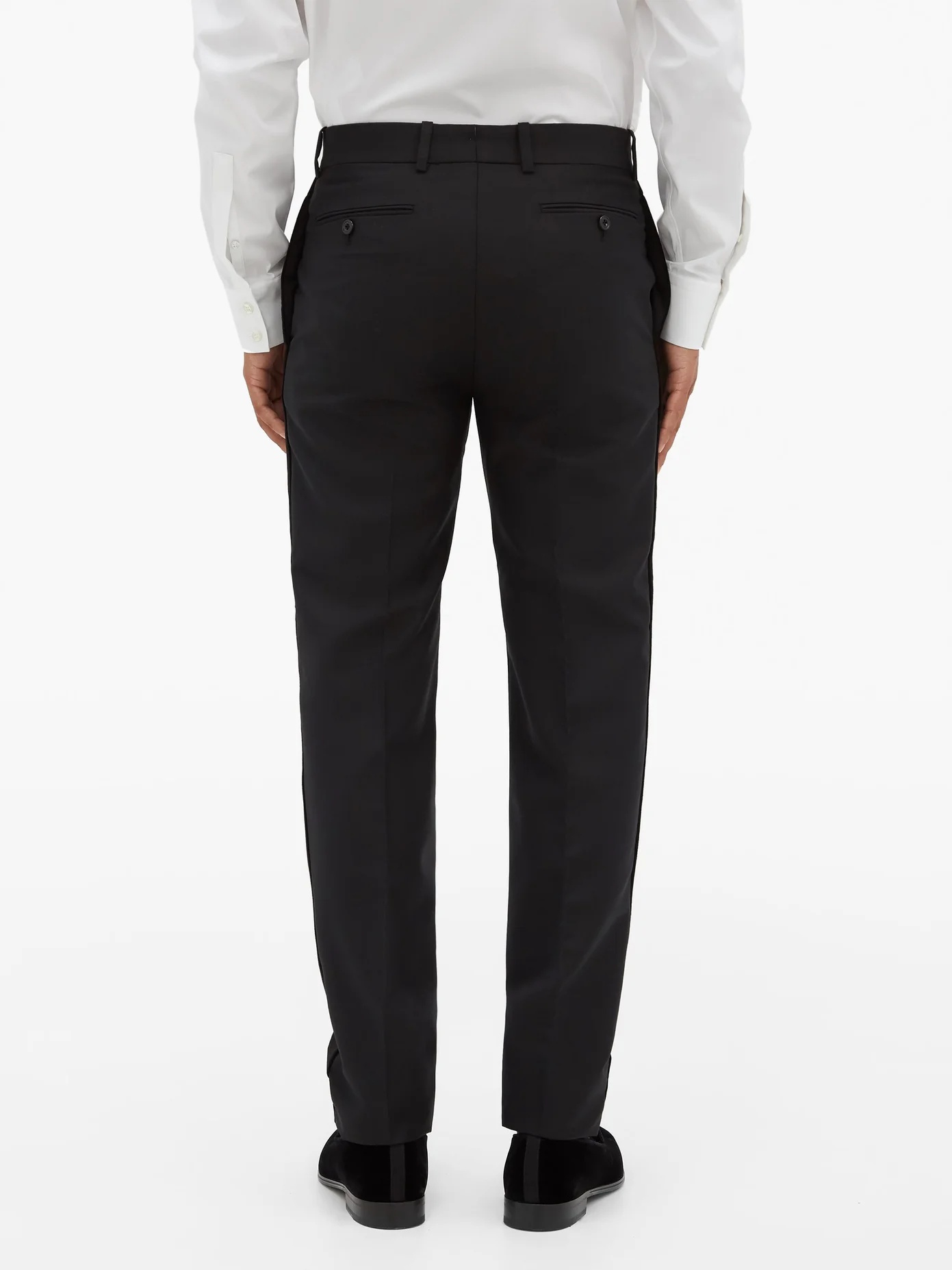 Tailored wool-blend tuxedo trousers - 5