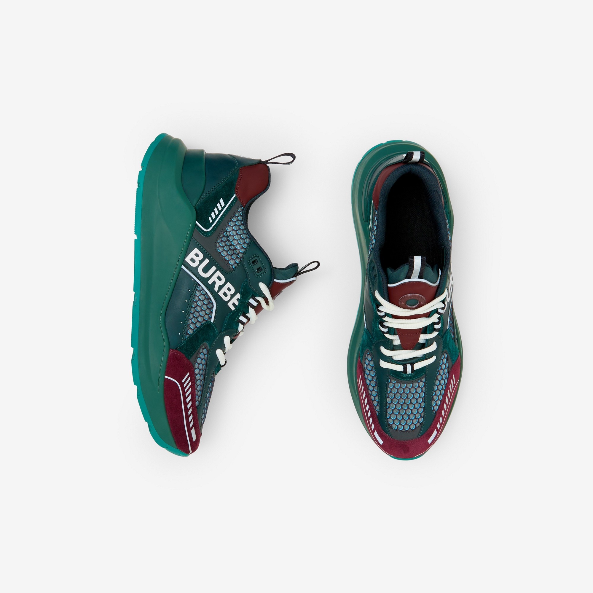 Logo Print Leather, Suede and Mesh Sneakers - 6