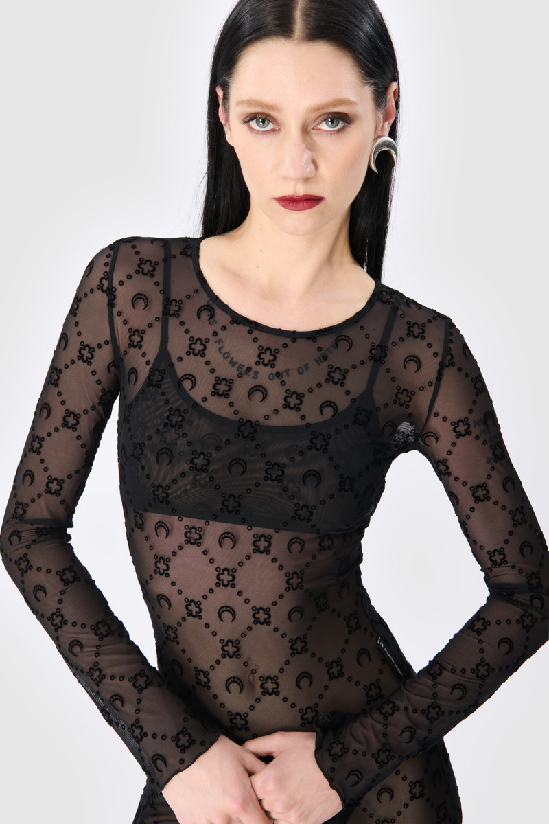 Marine Serre Moonogram Mesh Flock Long Dress outlook