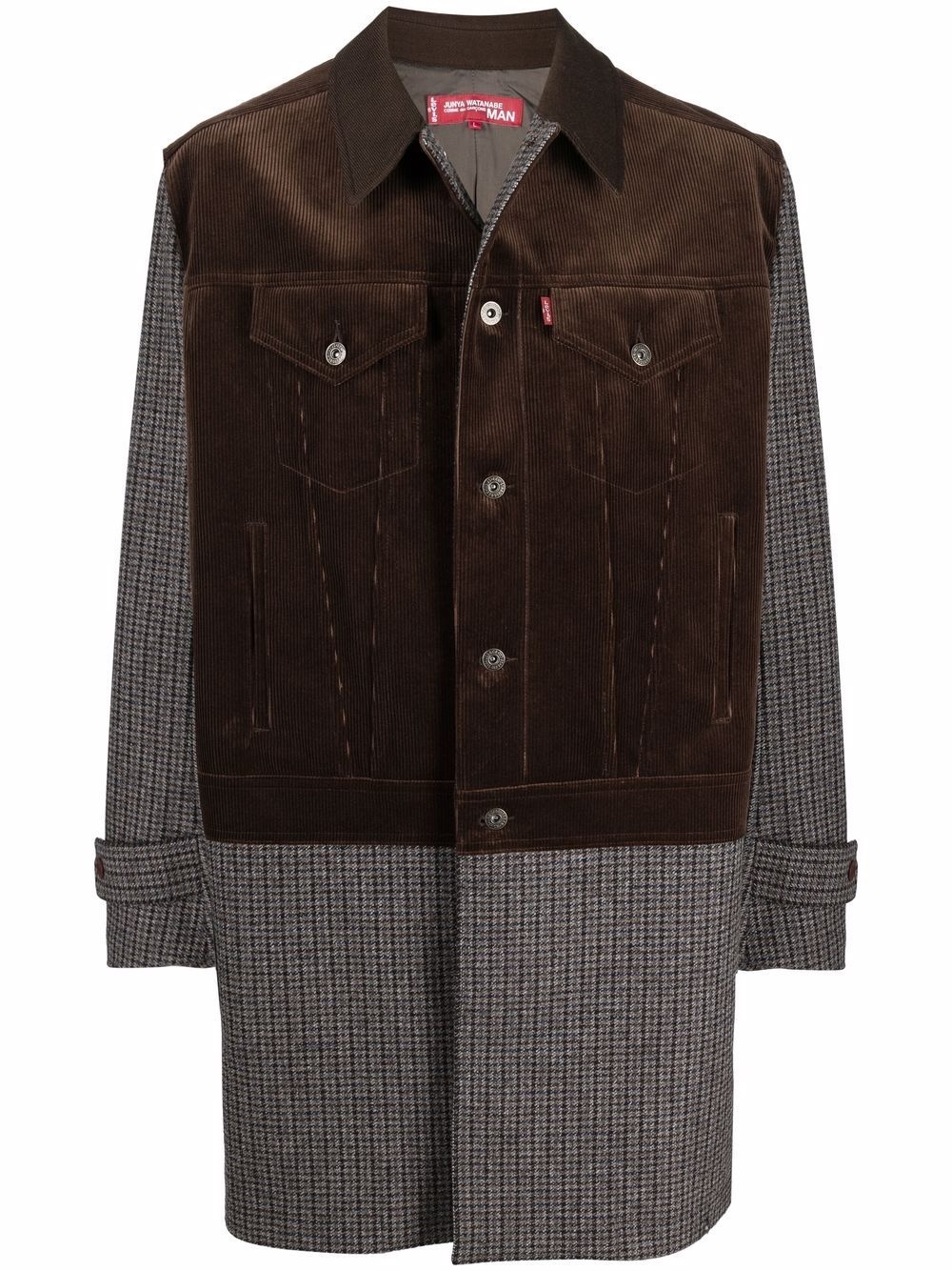 panelled buttoned coat - 1