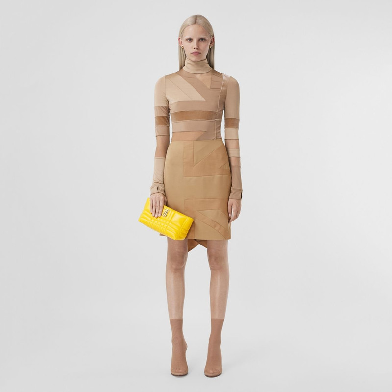 Burberry Flag Intarsia Satin Skirt outlook