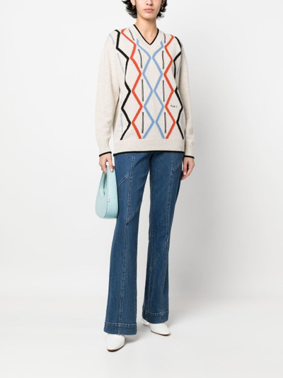 Plan C intarsia-knit long-sleeved jumper outlook