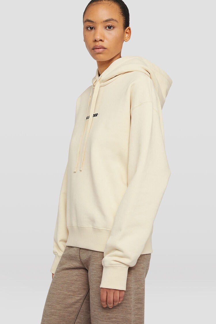 パーカー・フーディ Jil Sander Organic Cotton Hoodie With Contrasting Logo Jil Sander Organic Cotton Hoodie With Contrasting Logo