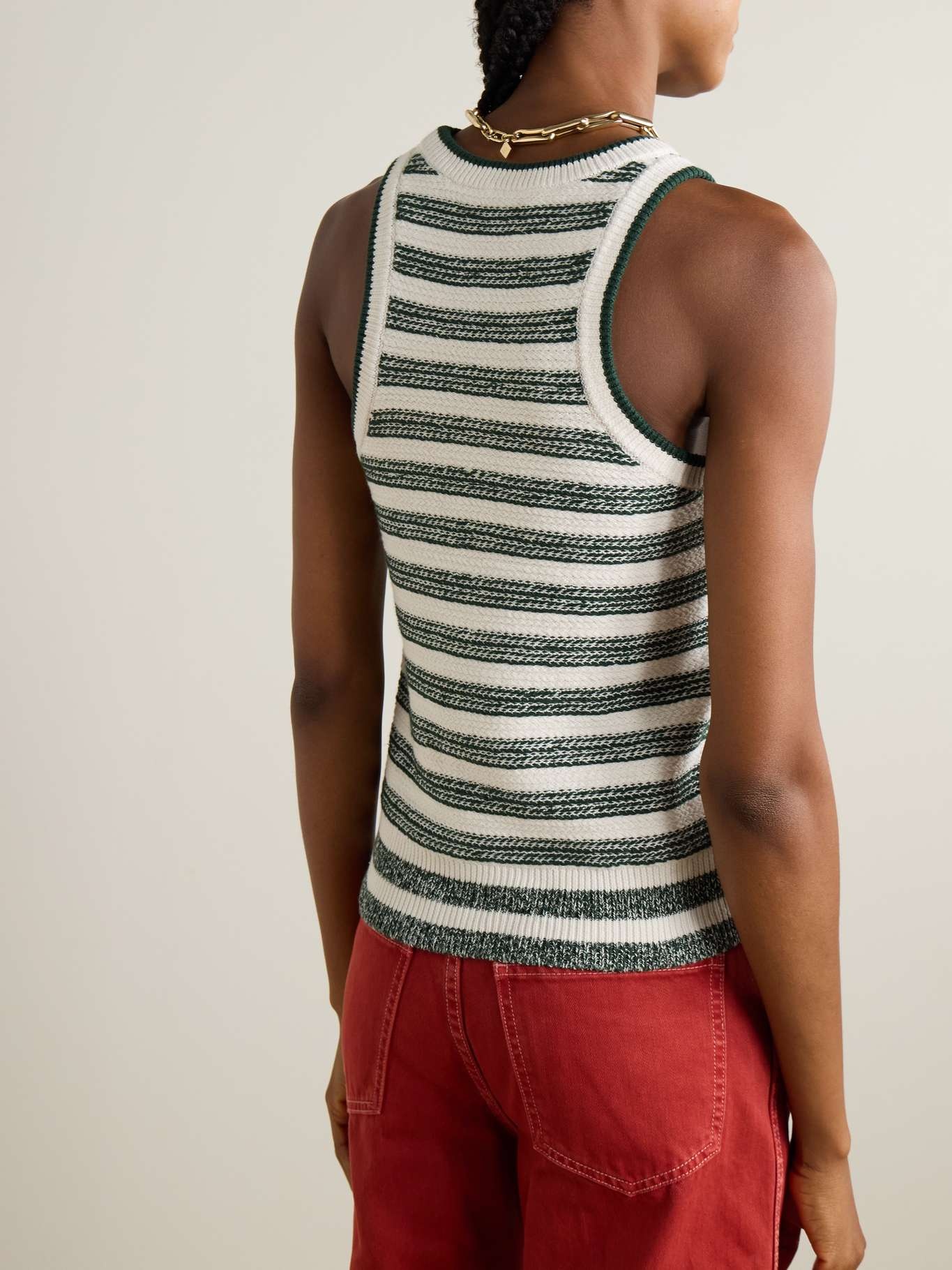 Jerrel striped linen-blend tank - 4