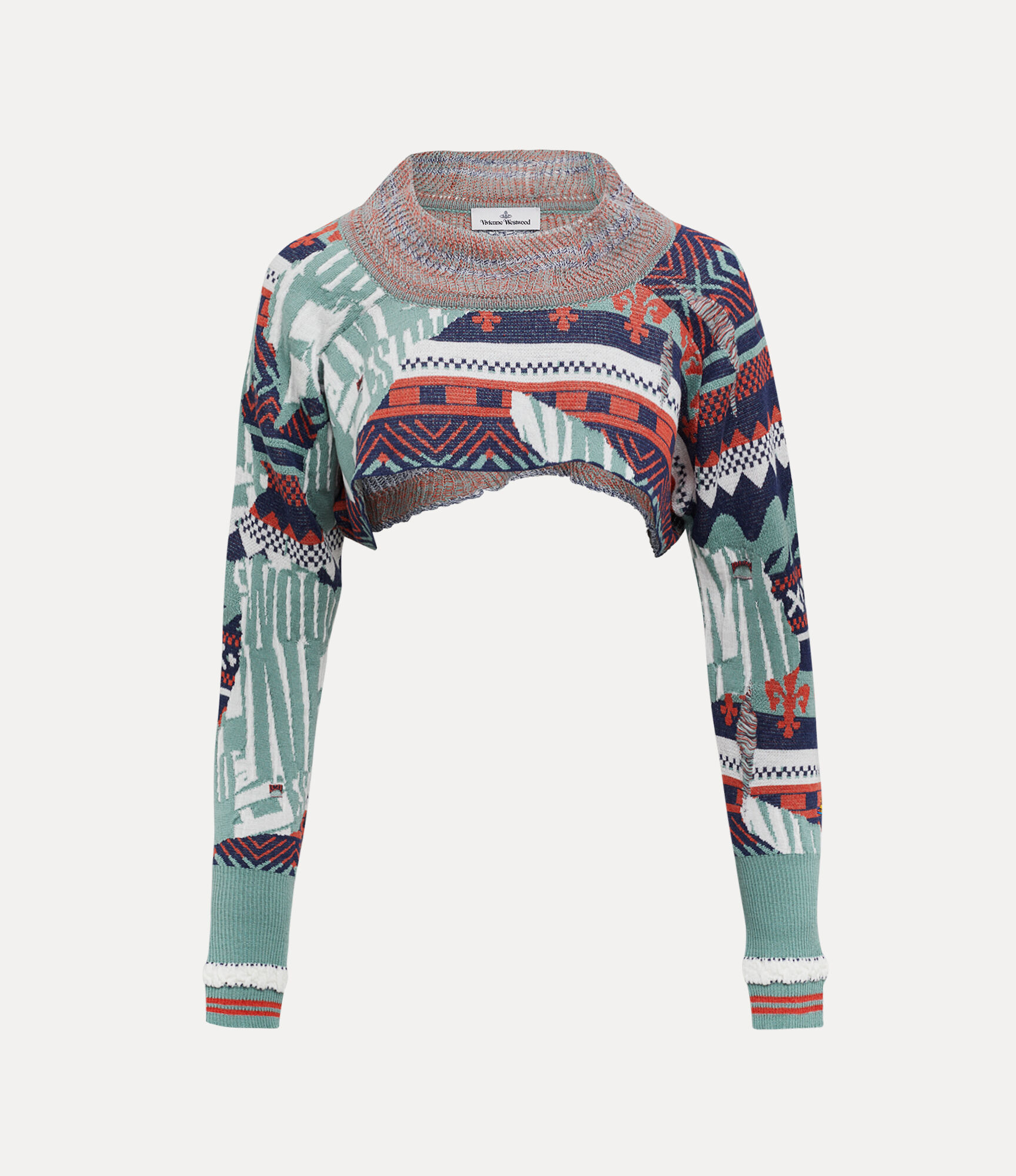BROKEN FAIR ISLE CROPPED TOP - 1