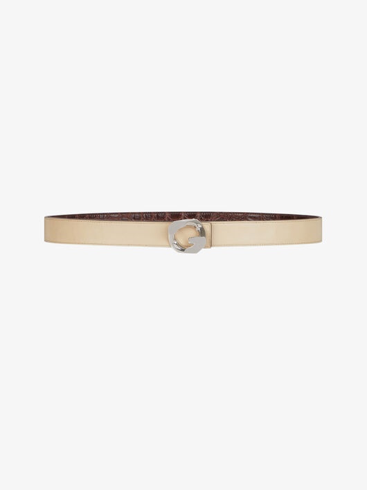 G CHAIN BUCKLE REVERSIBLE BELT IN CROCODILE EFFETC LEATHER - 3