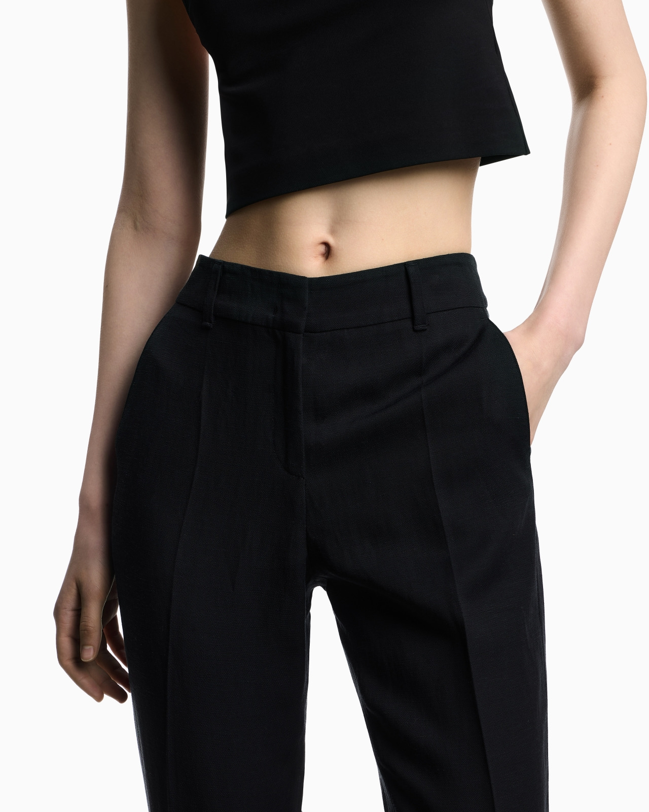 LINEN-BLEND TROUSERS WITH PLEATS - 5