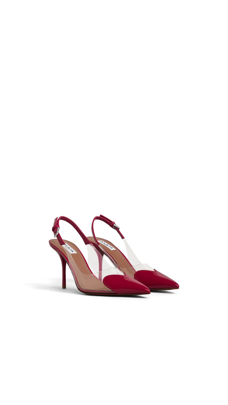 Alaïa LE CŒUR SLINGBACKS IN PATENT LEATHER outlook