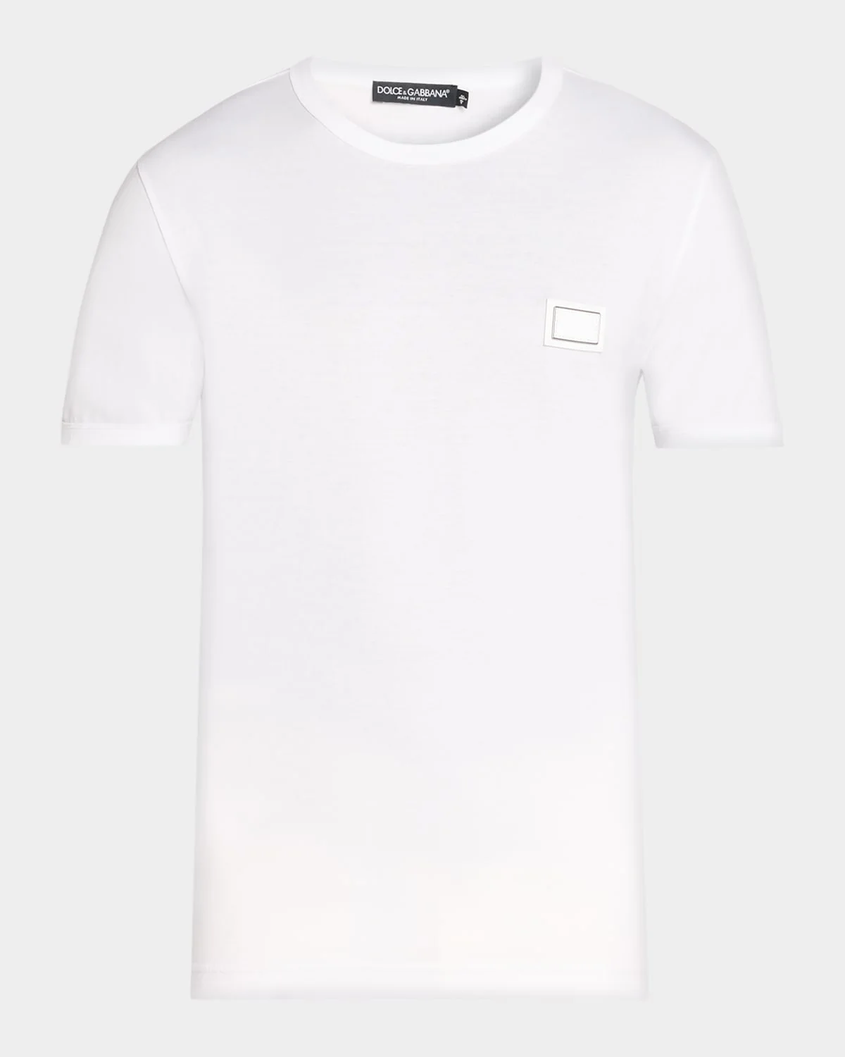 Men's Logo Patch Cotton Crewneck T-Shirt - 1