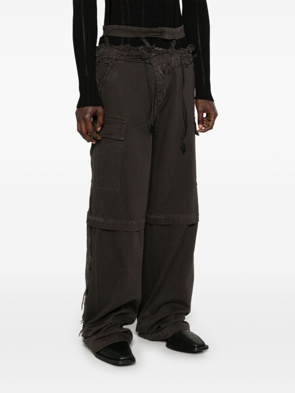 wide-leg cargo trousers - 4