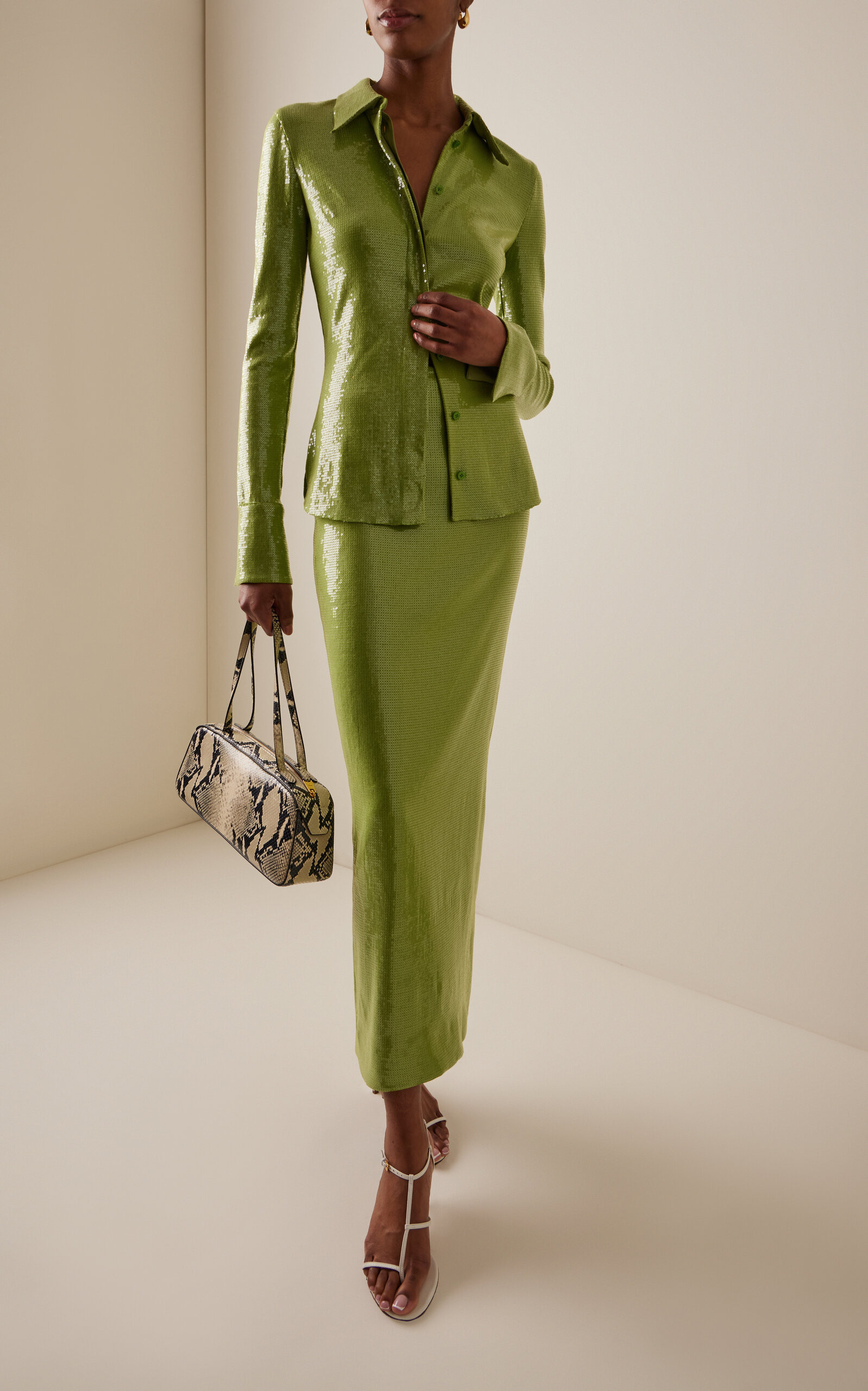 Sequined Jersey Shirt green - 3