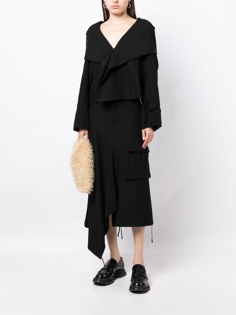 Yohji Yamamoto folded-panel cropped jacket outlook