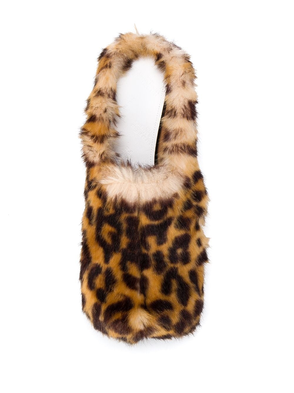 leopard print faux fur mules - 4