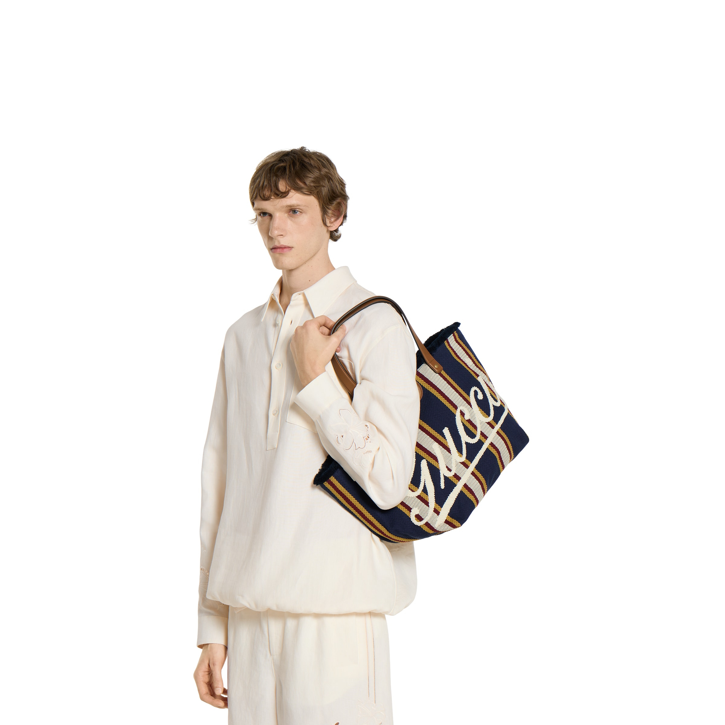 Embroidered medium canvas tote bag - 3