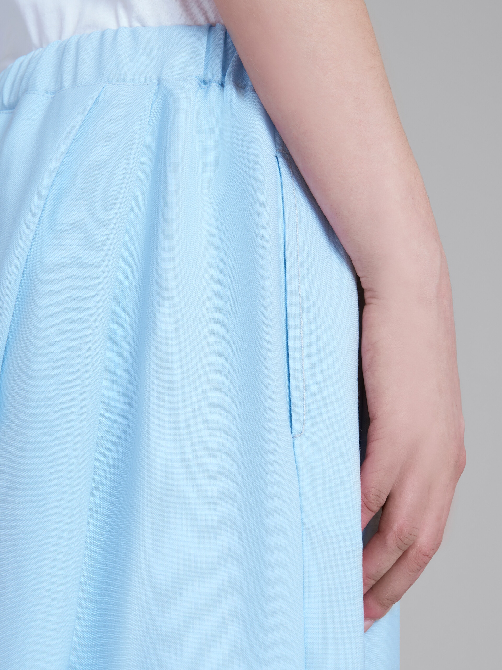 KARATE PANTS IN LIGHT BLUE TROPICAL WOOL - 4