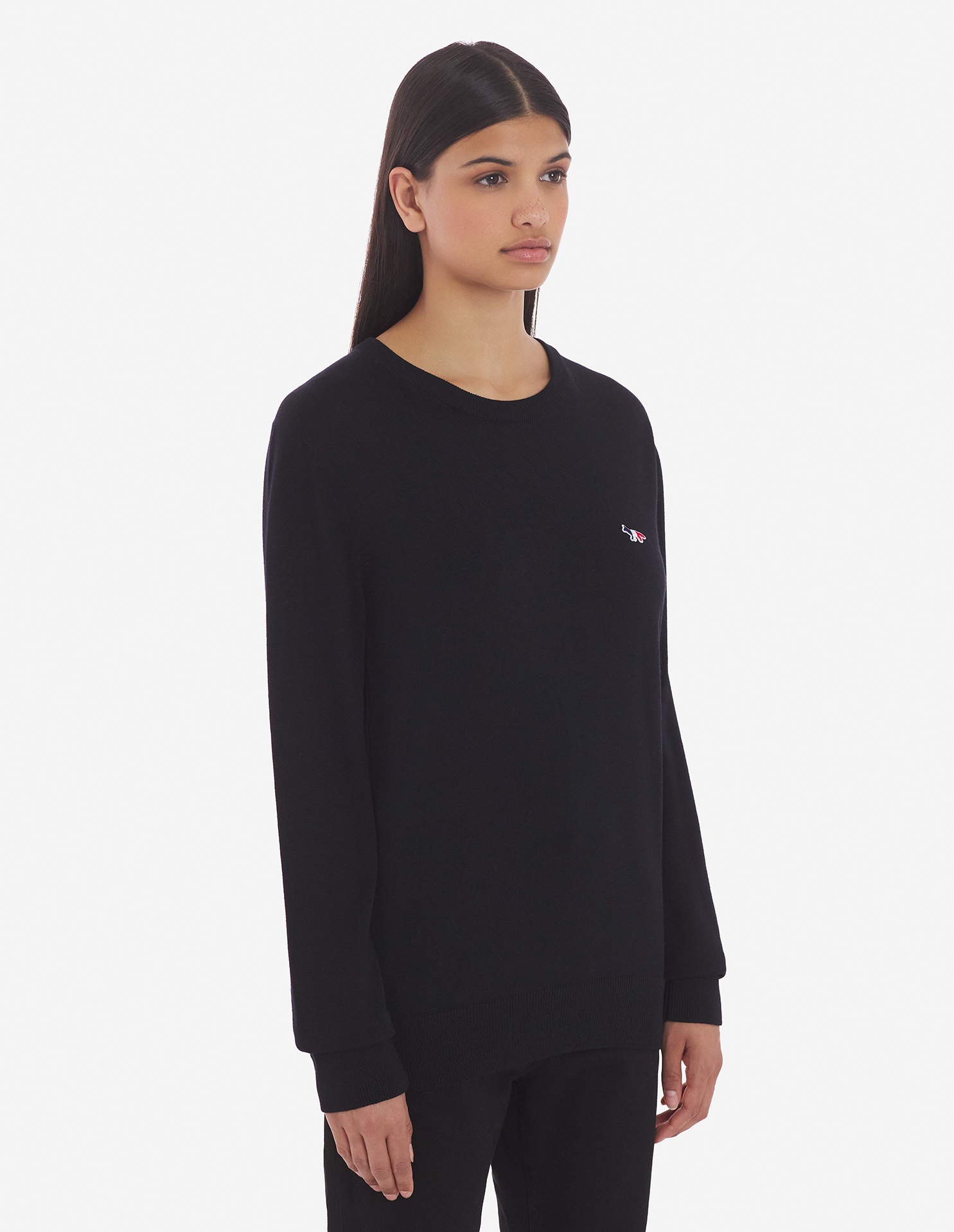 TRICOLOR FOX PATCH CLASSIC R-NECK JUMPER - 6