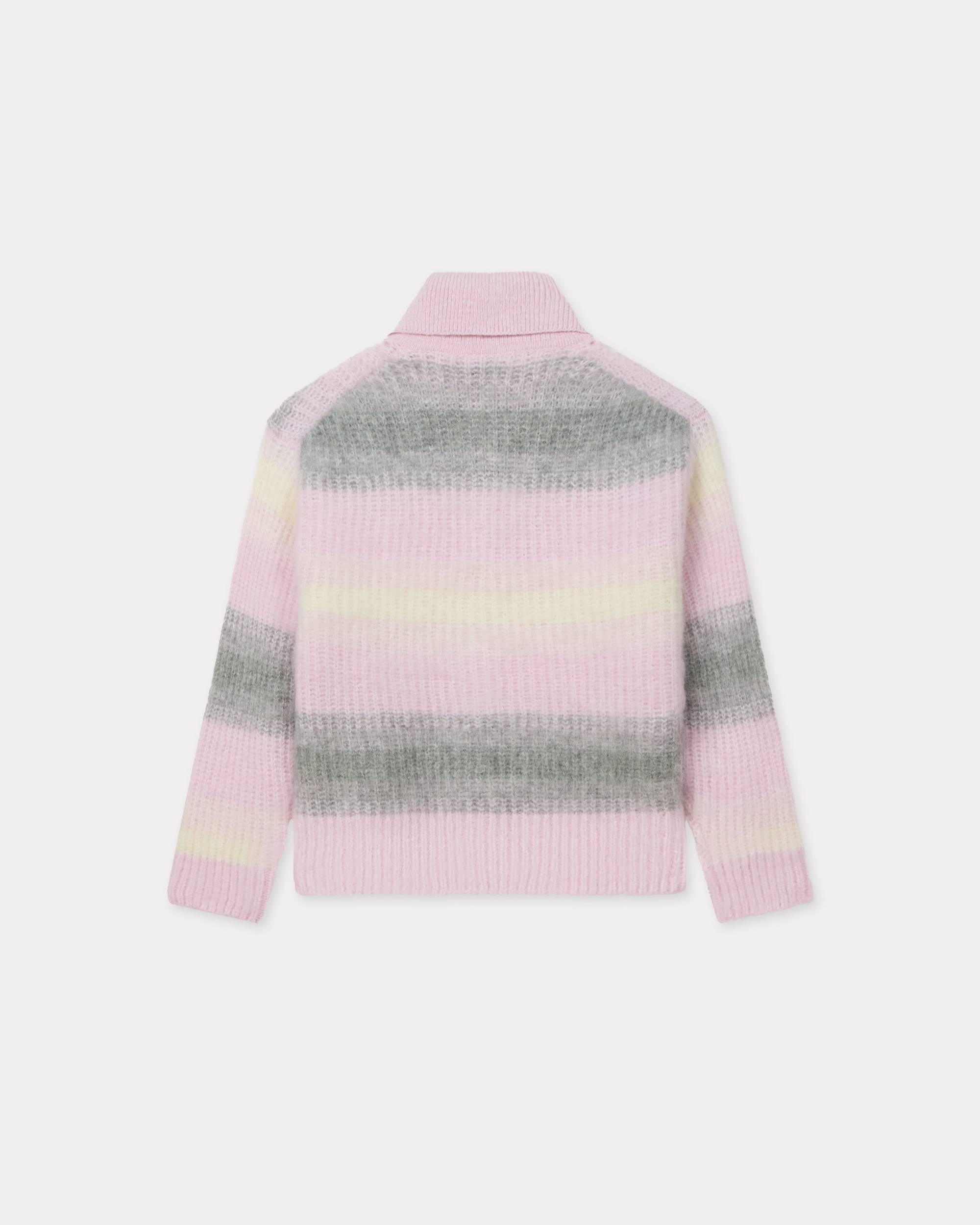 'KENZO Speed Stripe' hairy knitted cardigan in alpaca wool - 2