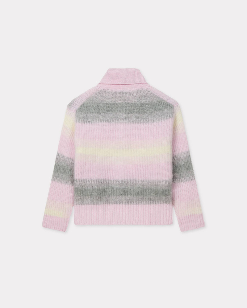 KENZO 'KENZO Speed Stripe' hairy knitted cardigan in alpaca wool outlook
