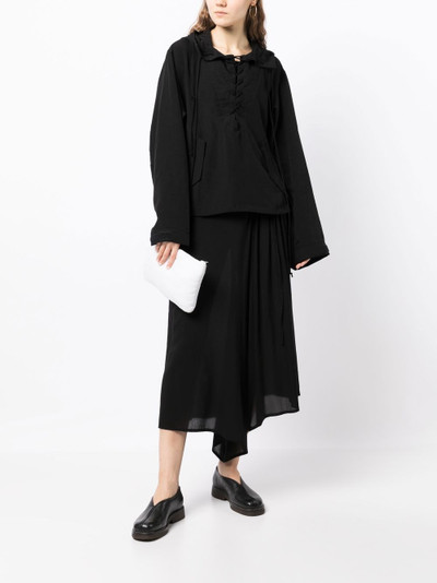 Yohji Yamamoto lace-up hoodie outlook