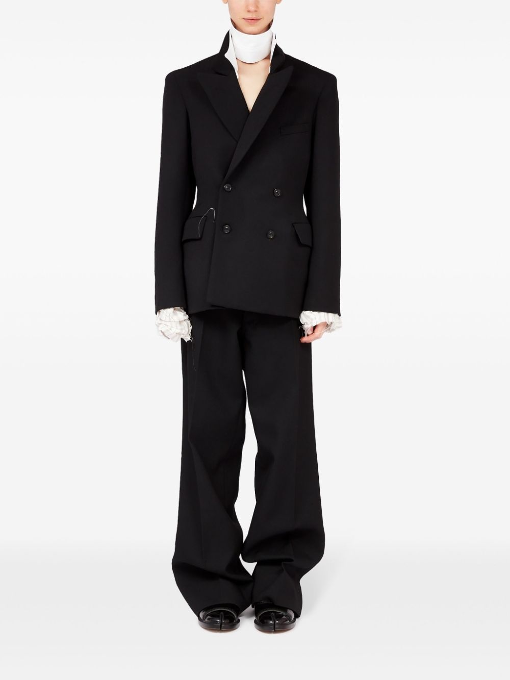 wide-leg satin trousers - 2