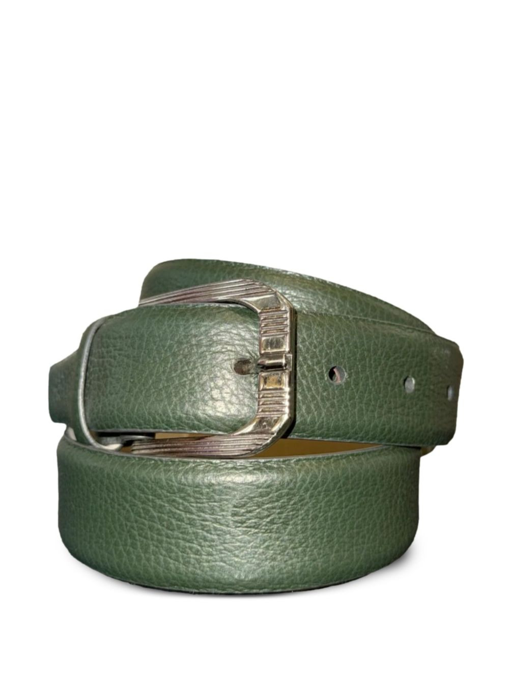 textured leather belt - 3