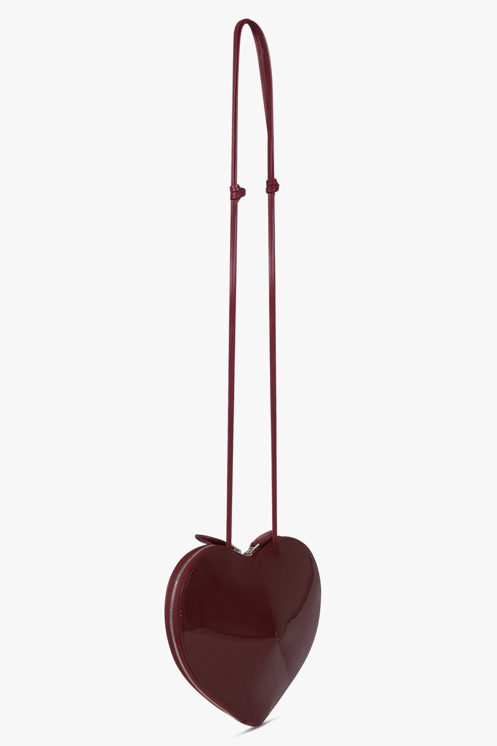 LE COEUR PATENT HEART SHAPED BAG | GARNET RED - 2